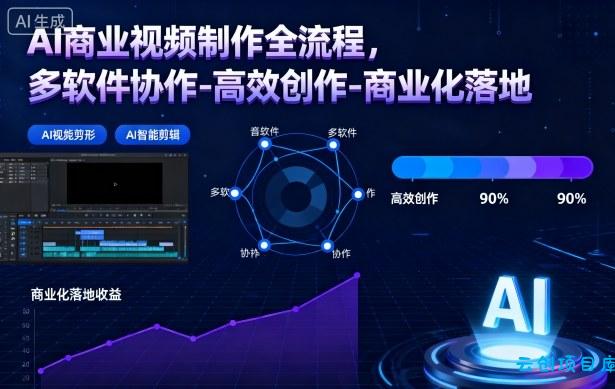 AI商业视频制作全流程,多软件协作-高效创作-商业化落地-云创项目库
