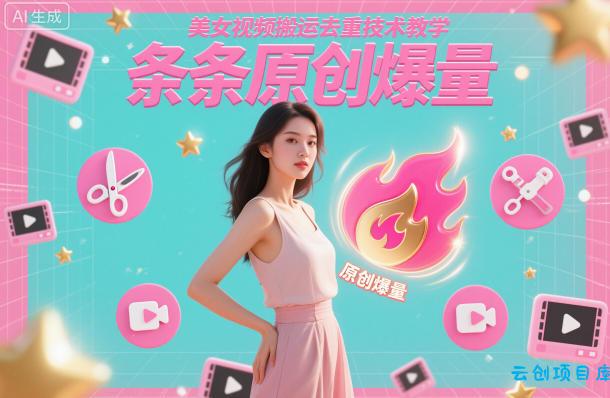 美女视频搬运去重技术教学,条条原创爆量-云创项目库