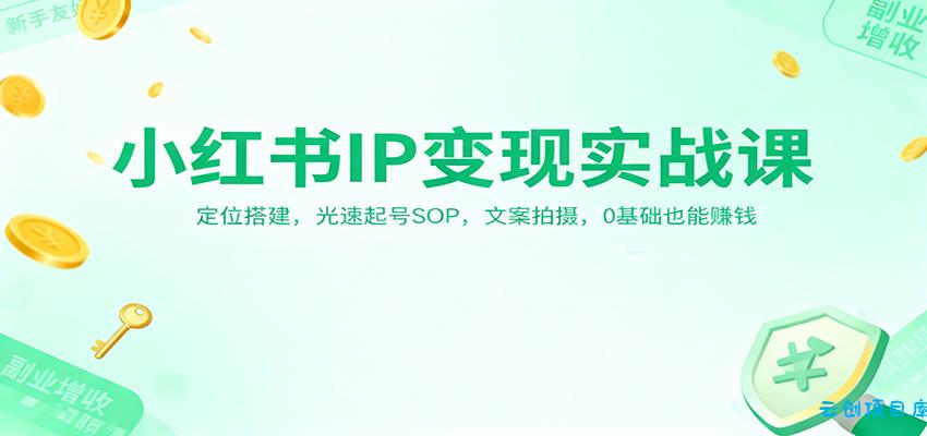 小红书IP变现实战课:定位搭建,光速起号SOP,文案拍摄,0基础也能赚钱-云创项目库