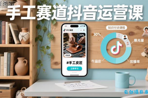 手工赛道抖音运营课,手工赛道流量运营-云创项目库
