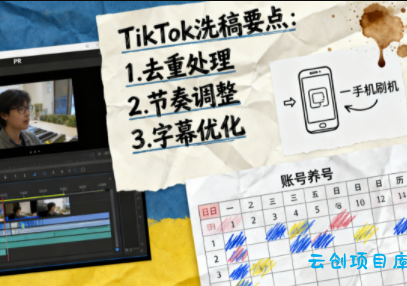 TikTok洗稿剪辑全流程课-云创项目库
