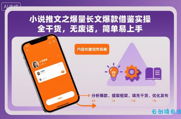 小说推文之爆量长文爆款借鉴实操,全干货,无废话,简单易上手-云创项目库