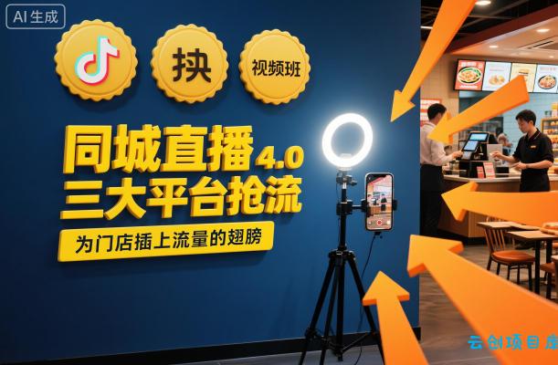 同城直播实操班4.0,三大平台抢流,为门店插上流量的翅膀-云创项目库