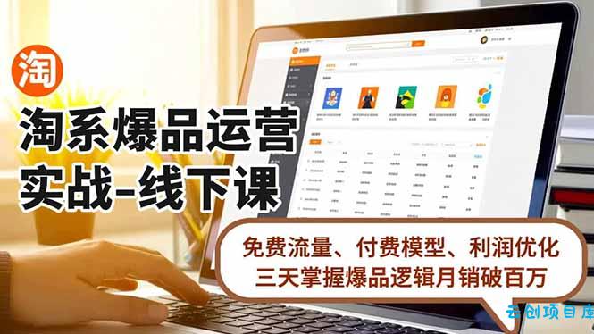淘系爆品运营实战-线下课,免费流量、付费模型、利润优化,三天掌握爆品逻辑月销破百万-云创项目库