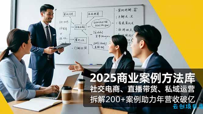 2025商业案例方法库,社交电商、直播带货、私域运营,拆解200+案例助力年营收破亿-云创项目库