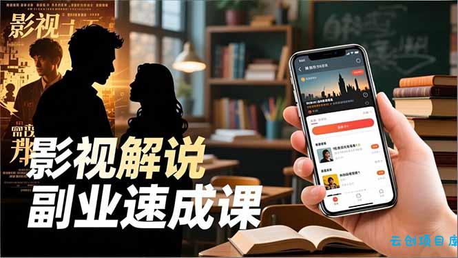 Tk影视解说副业速成课，软件安装、全流程实操、爆款预设，新手两周变现-云创项目库