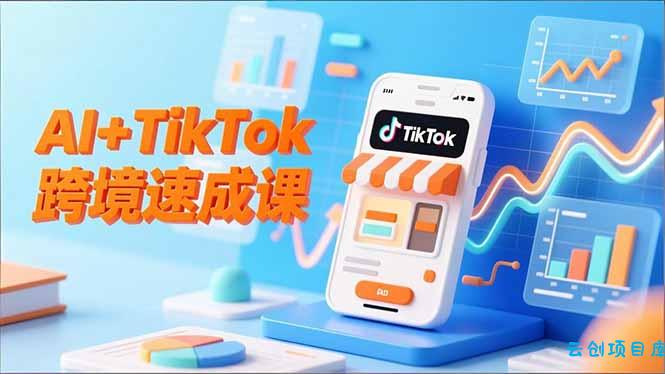 AI+TikTok跨境速成课,智能翻译、店铺定位、流程拆解,7天高效上线运营-云创项目库