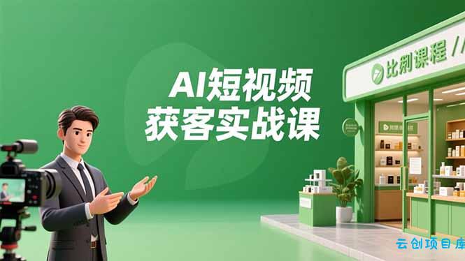 AI短视频获客实战课,数字人创作、实体行业应用、精准引流,30天获取客源月入6万+-云创项目库