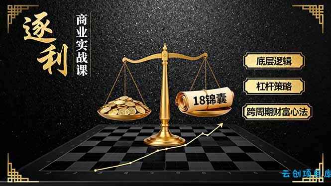 《逐 利》商业实战课,底层逻辑、杠杆策略、18锦囊,跨周期财富心法(更新-云创项目库