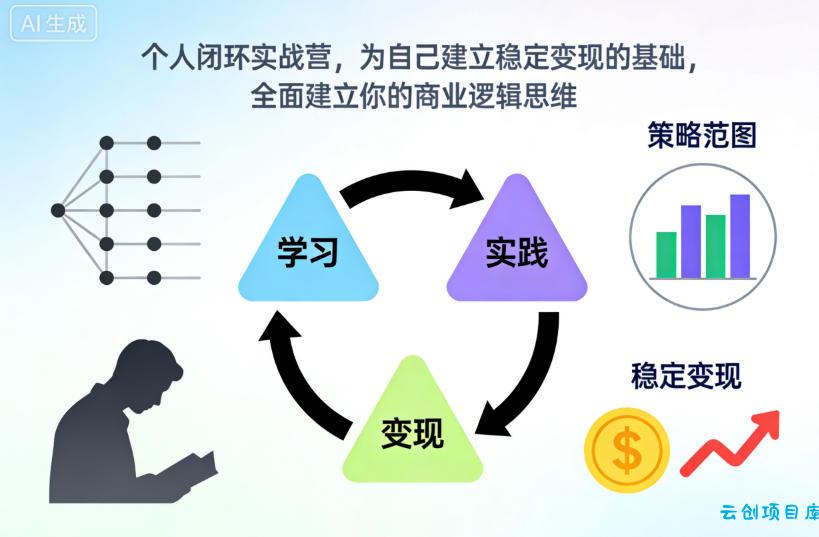 个人闭环实战营，为自己建立稳定变现的基础，全面建立你的商业逻辑思维-云创项目库