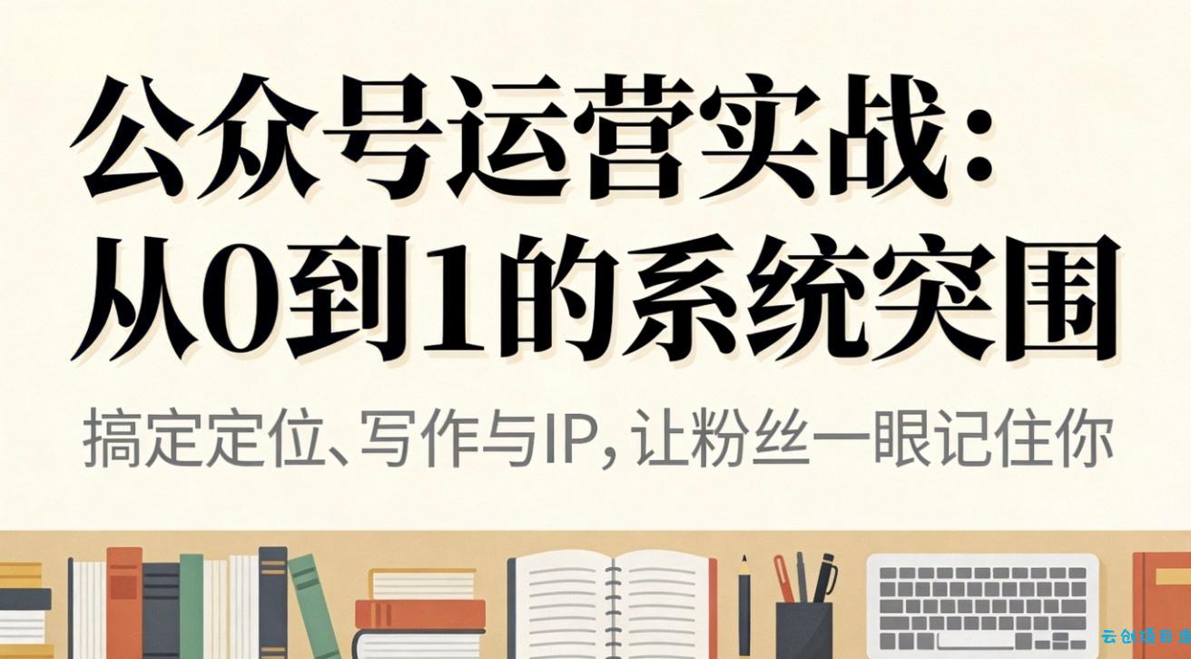 公众号运营实战:从0到1的系统突围-云创项目库