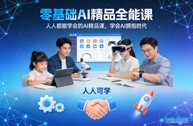 零基础AI精品全能课,人人都能学会的AI精品课,学会AI拥抱时代-云创项目库
