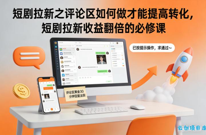 短剧拉新之评论区如何做才能提高转化,短剧拉新收益翻倍的必修课-云创项目库