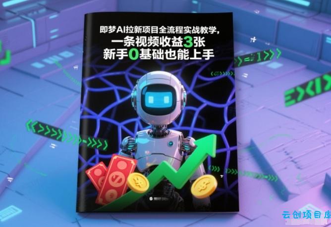 即梦AI拉新项目全流程实战教学,一条视频收益3张,新手0基础也能上手-云创项目库