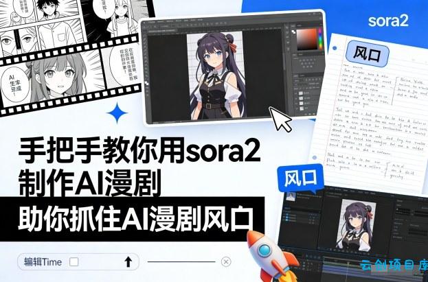 手把手教你用sora2制作AI漫剧,助你抓住AI漫剧风口-云创项目库