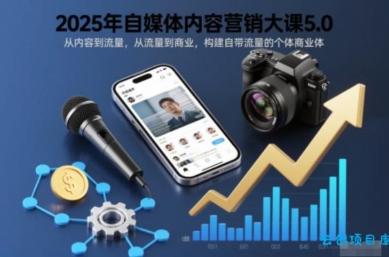 2025年自媒体内容营销大课5.0,从内容到流量,从流量到商业,构建自带流量的个体商业体-云创项目库