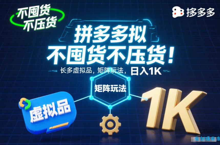 不囤货不压货！拼多多虚拟品矩阵玩法，长久稳定，日入1K【揭秘】-云创项目库