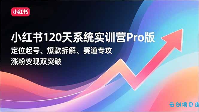 小红书120天系统实训营Pro版，定位起号、爆款拆解、赛道专攻，实现涨粉变现双突破-云创项目库
