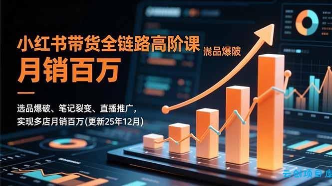 小红书带货全链路高阶课，选品爆破、笔记裂变、直播推广，实现多店月销百万(更新25年12月-云创项目库