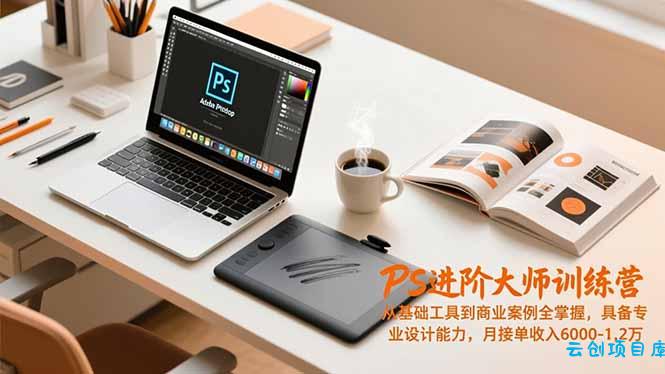 PS进阶大师训练营，从基础工具到商业案例全掌握，具备专业设计能力，月接单收入6000-1.2万-云创项目库