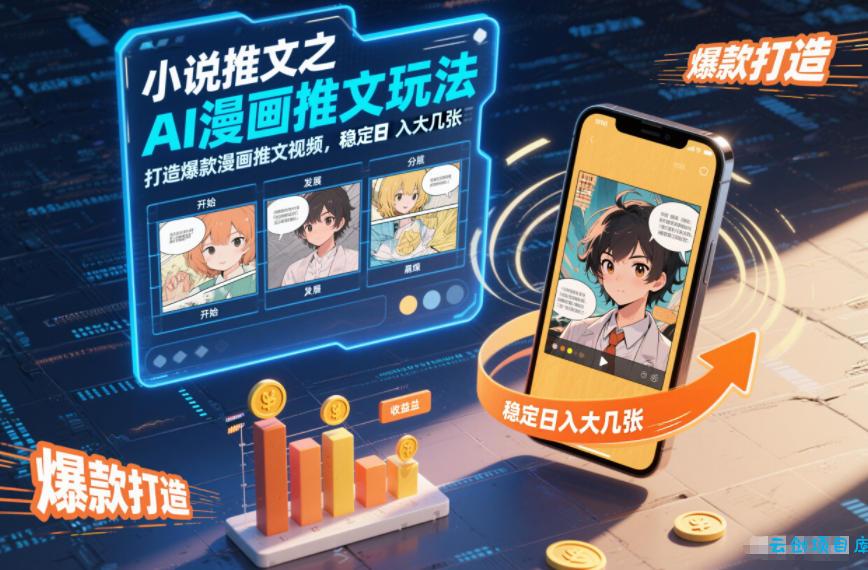 小说推文之AI漫画推文玩法，打造爆款漫画推文视频，稳定日入大几张-云创项目库