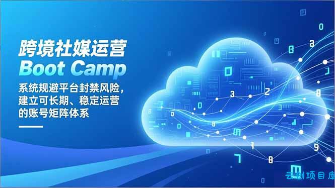 跨境社媒运营Boot Camp：系统规避平台封禁风险，建立可长期、稳定运营的账号矩阵体系-云创项目库