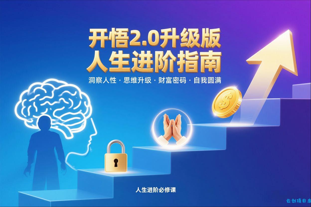 开悟2.0升级版人生进阶指南，洞察人性-思维升级-财富密码-自我圆满-云创项目库