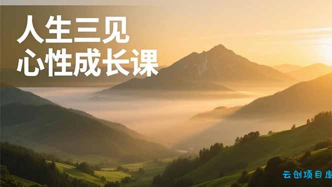 人生三见心性成长课，见天地众生自己，搞透人性安顿身心，活出清晰自我，内在富足无价-云创项目库