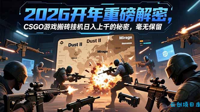 2026开年重磅解密，CSGO游戏搬砖挂机日入上千的秘密，毫无保留-云创项目库