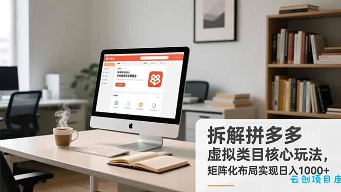 拆解拼多多虚拟类目核心玩法，矩阵化布局实现日入1000+-云创项目库