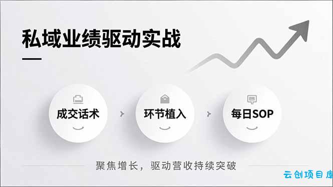 私域业绩驱动实战，成交话术、环节植入、每日SOP，聚焦增长，驱动营收持续突破-云创项目库