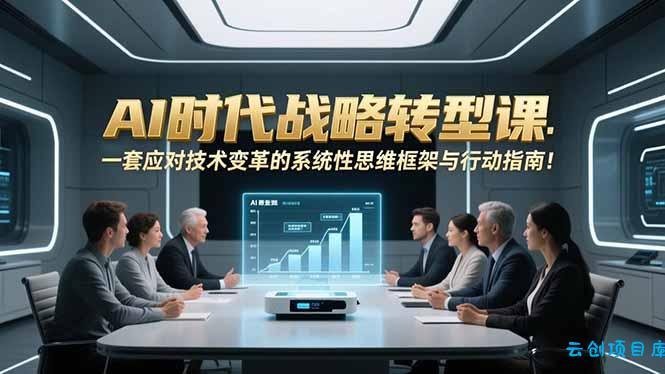 AI时代战略转型课：一套应对技术变革的系统性思维框架与行动指南！-云创项目库