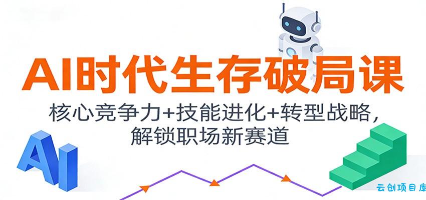 AI时代生存破局课：核心竞争力+技能进化+转型战略，解锁职场新赛道-云创项目库