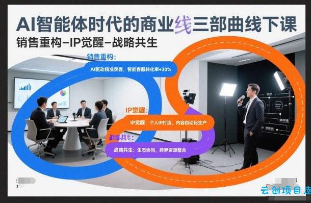 AI智能体时代的商业三部曲线下课，销售重构-IP觉醒-战略共生-云创项目库