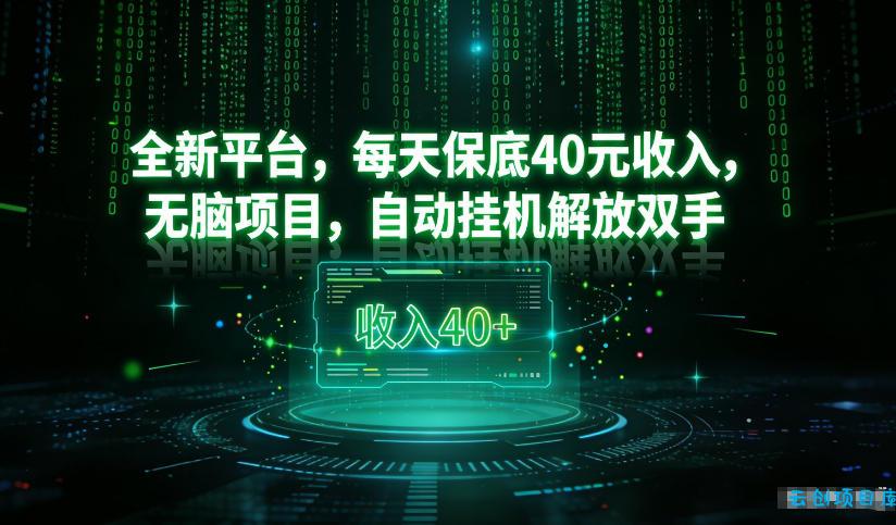 最新看广平台，每天保底30-4米，无脑项目，自动挂G解放双手【揭秘】-云创项目库