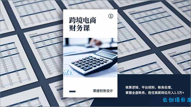 跨境电商财务课，核算逻辑、平台规则、账务处理，掌握全盘账务，胜任高薪岗位月入1.5万+-云创项目库