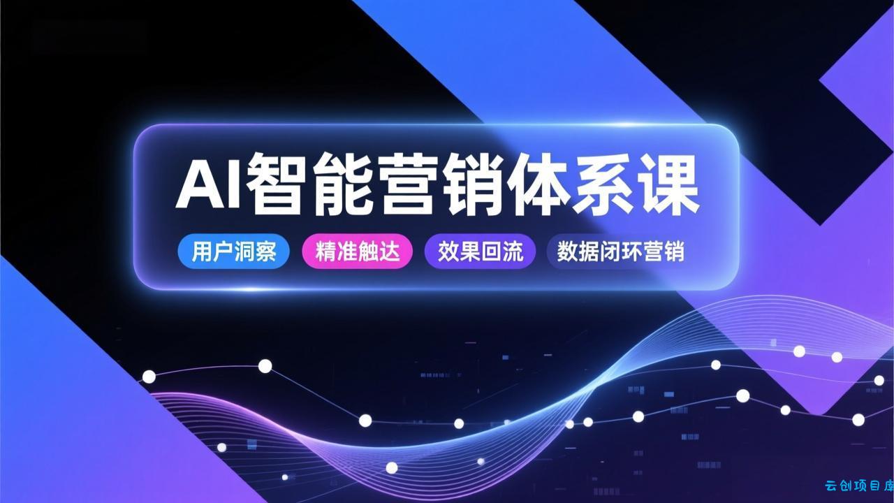 AI智能营销体系课，从用户洞察、精准触达到效果回流的数据闭环营销，提升整体营销效率与转化率-云创项目库