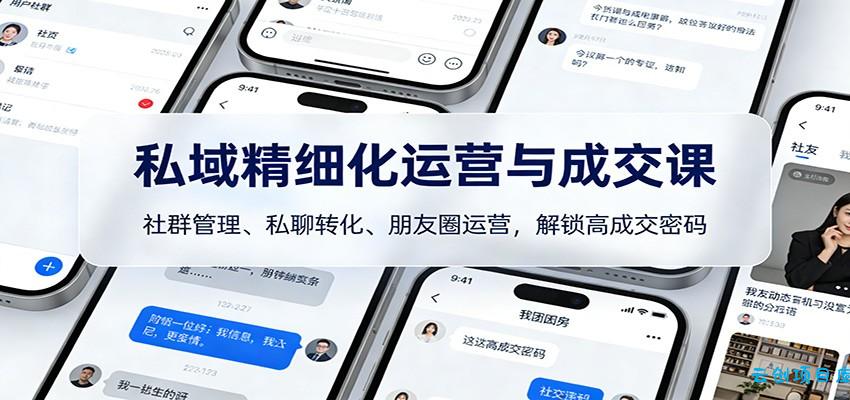 私域精细化运营与成交课：社群管理、私聊转化、朋友圈运营，解锁高成交密码-云创项目库