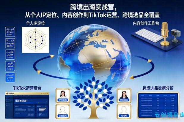 跨境出海实战营，从个人IP定位、内容创作到TikTok运营、跨境选品全覆盖-云创项目库
