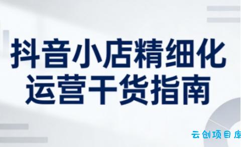 抖音小店精细化运营干货指南新版，助力商家系统提升店铺运营能力(更新)-云创项目库