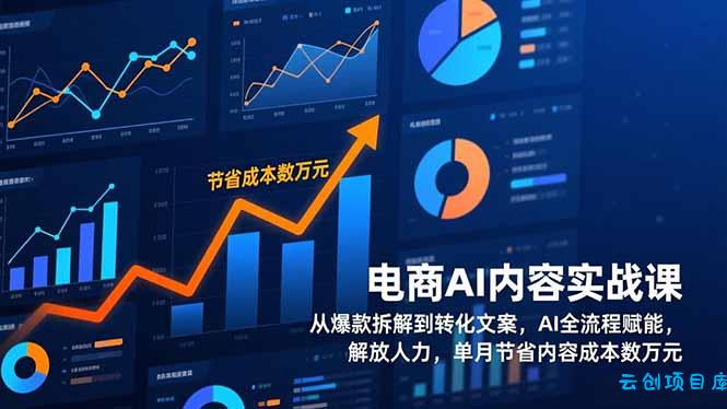 电商AI内容实战课，从爆款拆解到转化文案，AI全流程赋能，解放人力，单月节省内容成本数万元-云创项目库