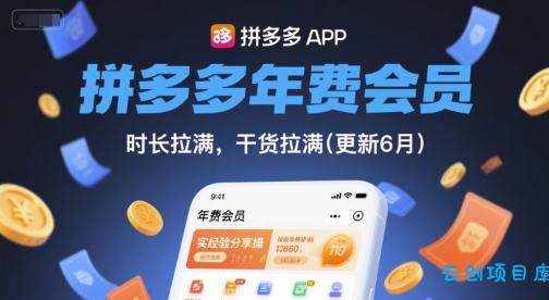 拼多多年费会员，实经验分享操，时长拉满，干货拉满(更新26年1月)-云创项目库