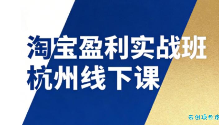 淘宝盈利实战班杭州线下课12月26-28日(音频+字幕)，帮你掌握SOP流程+12门核心技术-云创项目库