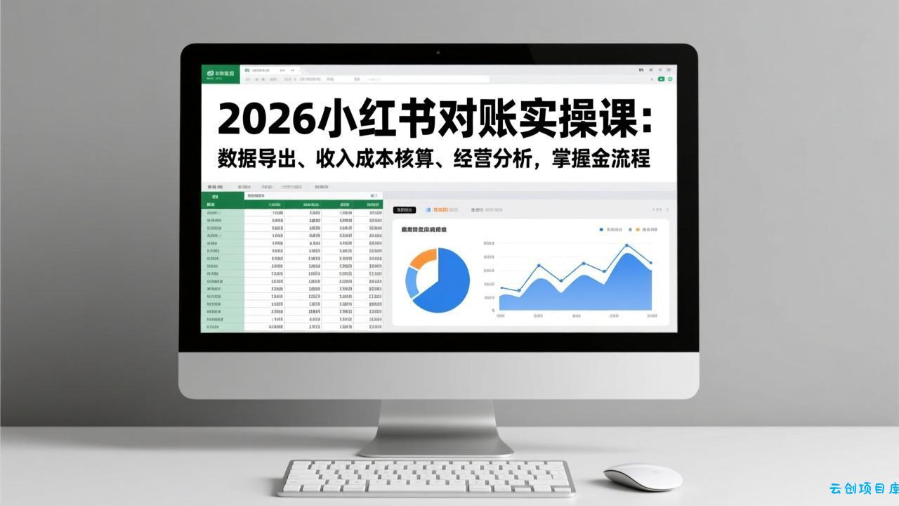 2026小红书对账实操课：数据导出、收入成本核算、经营分析，掌握全流程-云创项目库