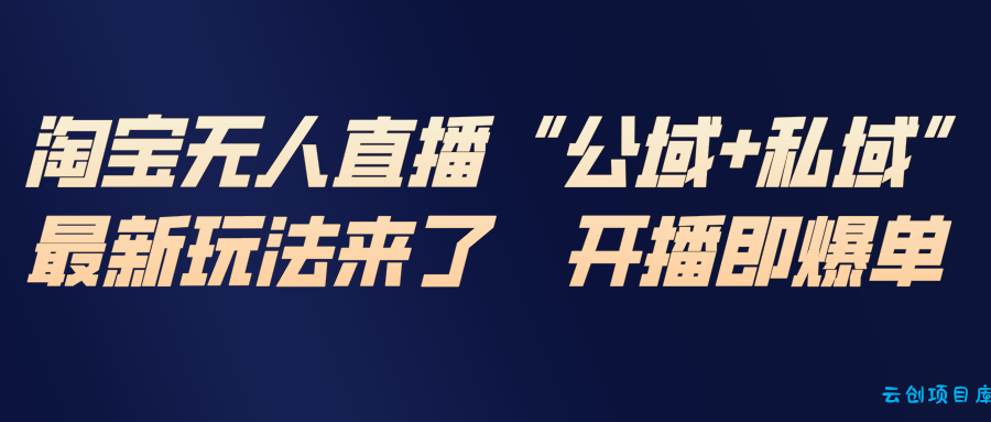 淘宝无人直播最新玩法，包含私域和公域两种玩法-云创项目库