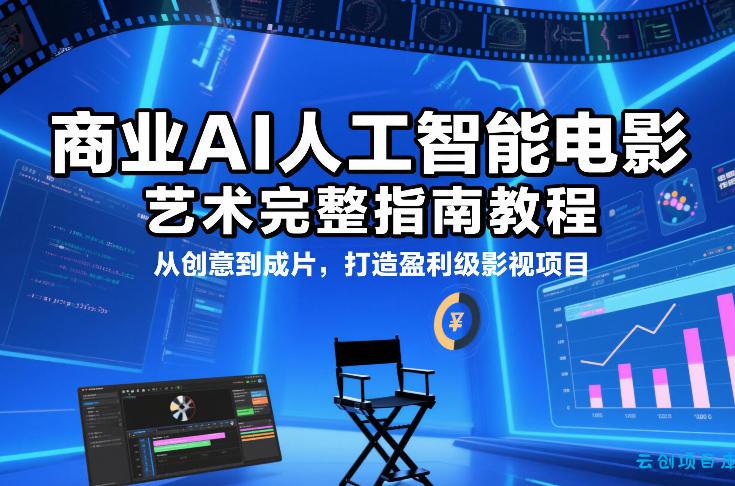 商业AI人工智能电影制作的艺术完整指南教程，从创意到成片，打造盈利级影视项目-云创项目库