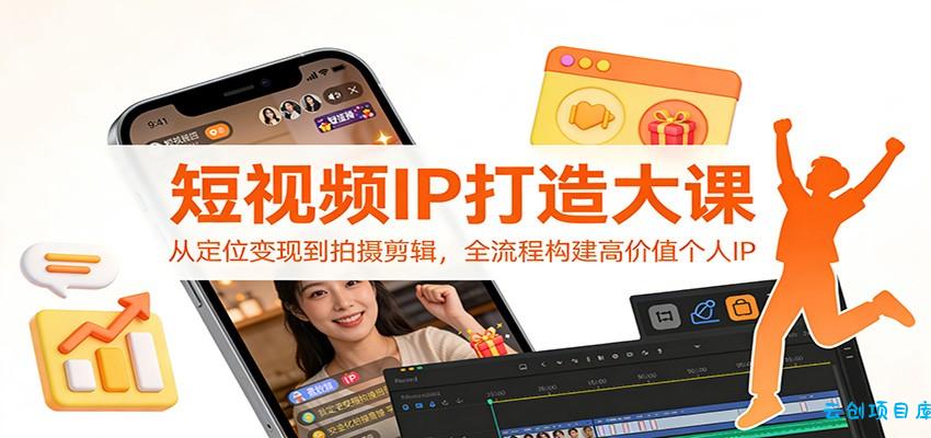 短视频IP打造大课：从定位变现到拍摄剪辑，全流程构建高价值个人IP-云创项目库