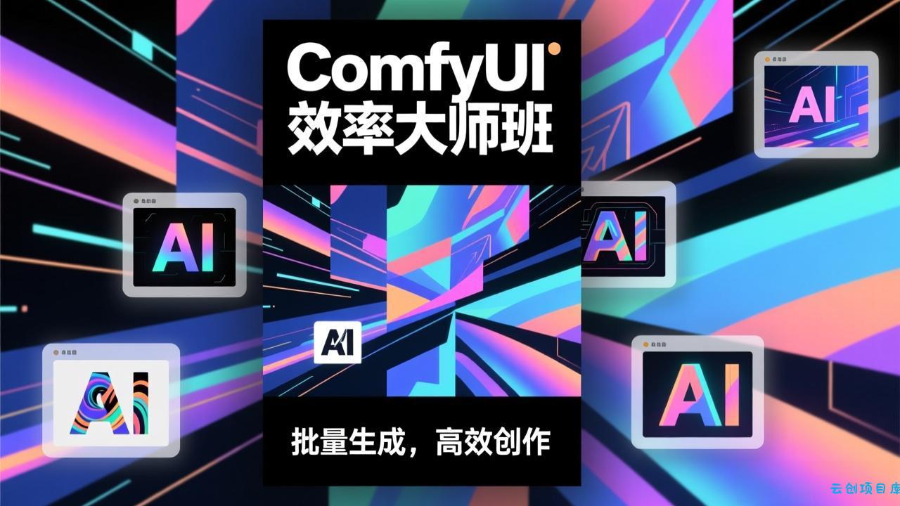 ComfyUI效率大师班：工作流搭建，批量生成，将个人AI出图效率提升5-10倍，月接单收入1-3万-云创项目库