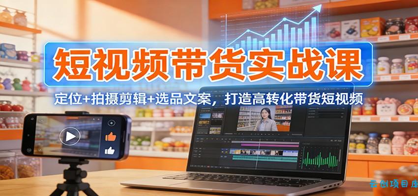 短视频带货实战课：定位+拍摄剪辑+选品文案，打造高转化带货短视频-云创项目库