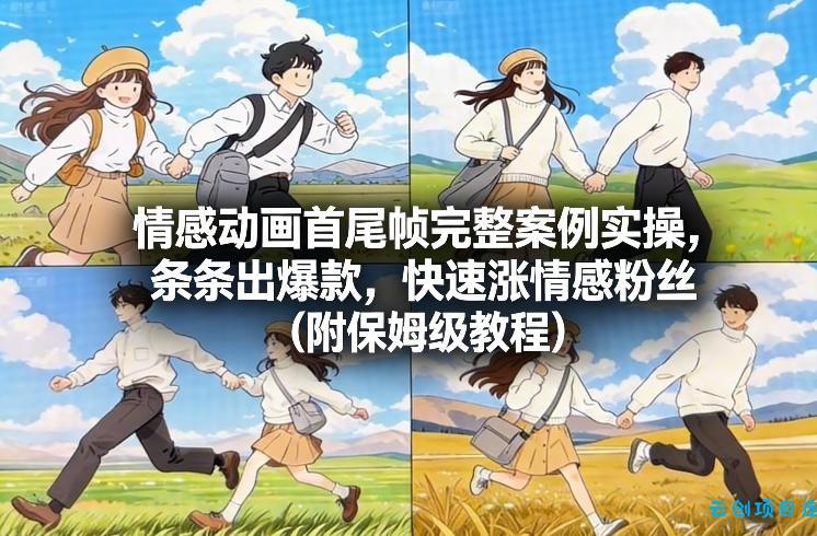 情感动画首尾帧完整案例实操，条条出爆款，快速涨情感粉丝(附保姆级教程)-云创项目库
